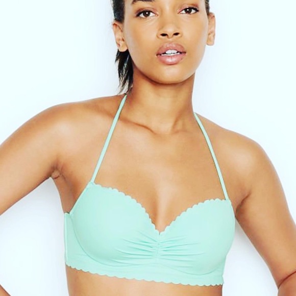 🔥NWT VICTORIA’S SECRET SWIM TOP LOT of 3 36C or LARGE BLACK WHITE PINK PUSH UP - Picture 3 of 10